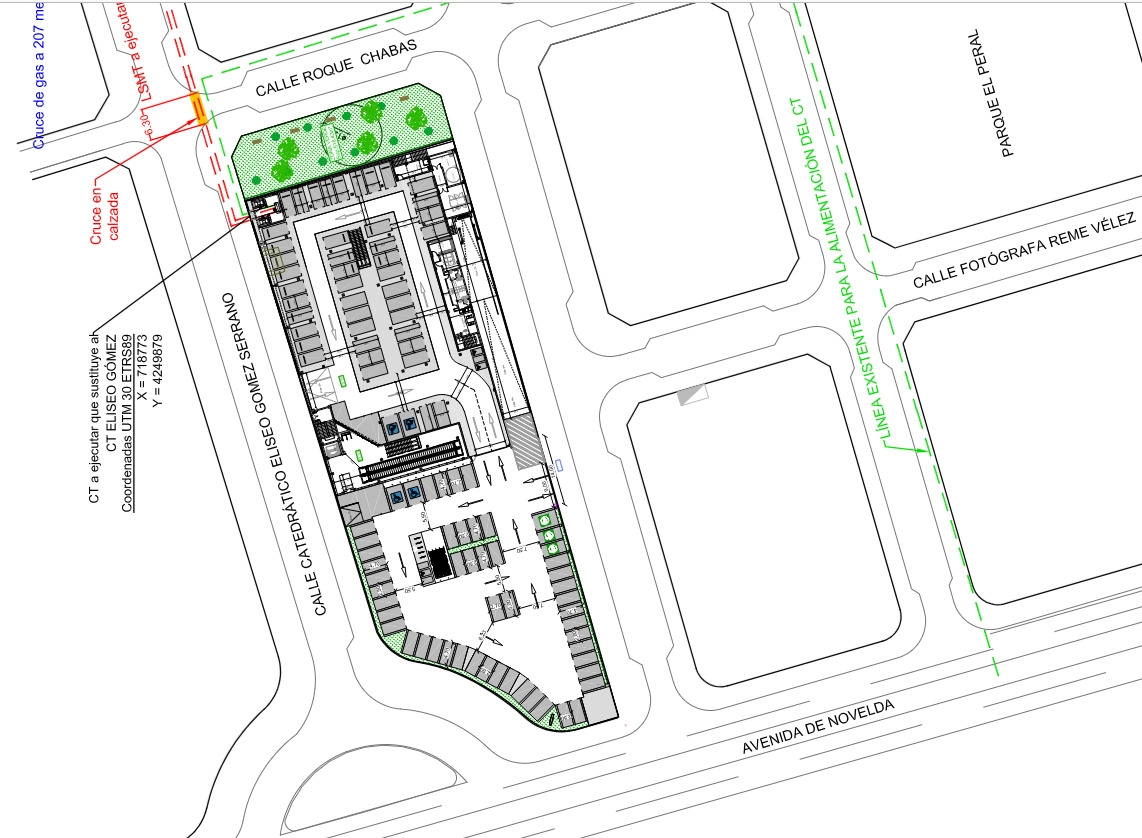 Plano de la unidad de ejecución en la que se encuadra el supermercado de Lidl en Alicante.