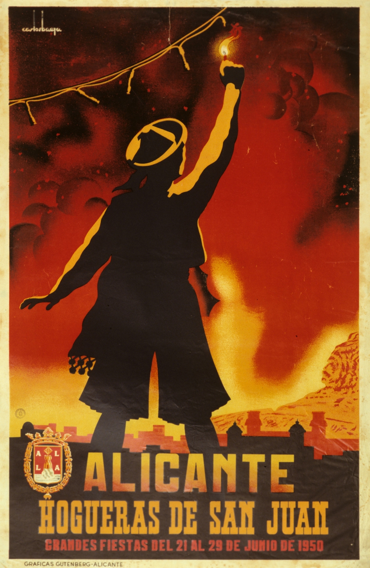Cartel oficial de Fogueres de 1950 - Archivo Municipal de Alicante (AMA) Cartel oficial de Fogueres de 1950