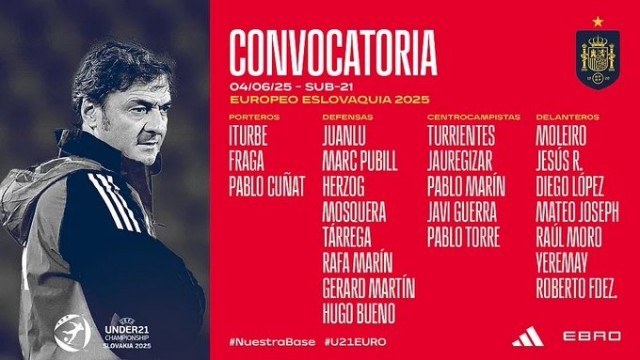 Javi Guerra, Diego López, César Tárrega y Mosquera estarán en el Europeo sub-21