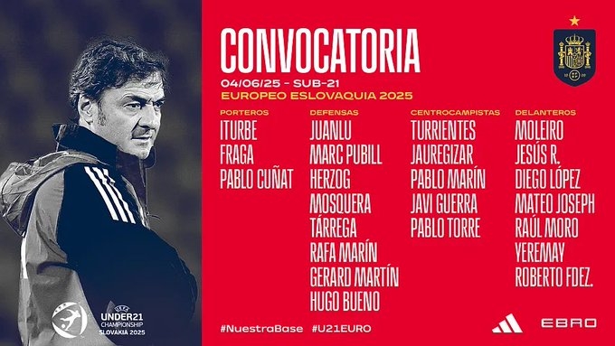 Javi Guerra, Diego López, César Tárrega y Mosquera estarán en el Europeo sub-21