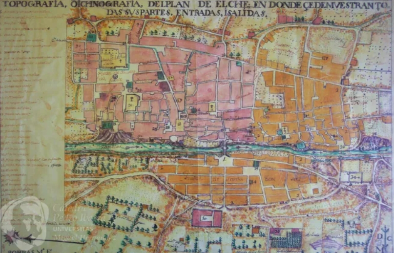 Mapa de Porras del siglo XVIII, El original se encuentra en el Instituto Geográfico del Ejército -
