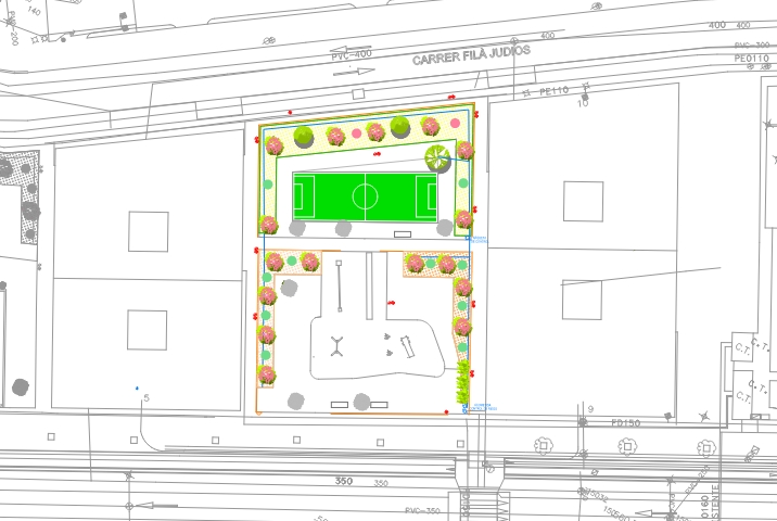 La mejora de la zona verde de la avenida Carmen Vidal en Alcoy incluirá una nueva pista deportiva