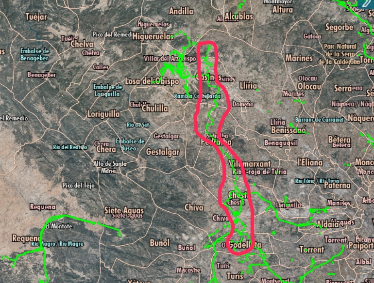 Municipios afectados por la línea de alta tensión.