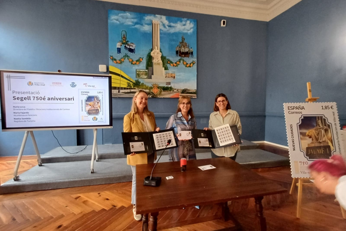 Correos presenta el sello dedicado al 750 aniversario de la fundación de Vila-real por Jaume I