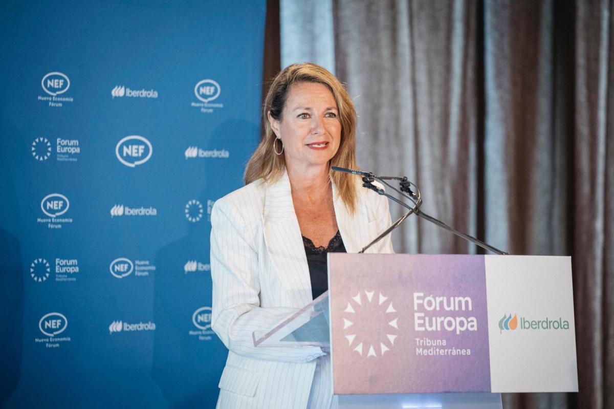 Begoña Carrasco, durante su intervención en el Desayuno Informativo Fórum Europa.