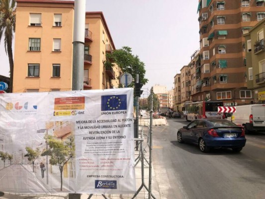 Alicante refinancia la obra de la avenida de Jijona y 'renuncia' a un millón de la UE por su retraso 