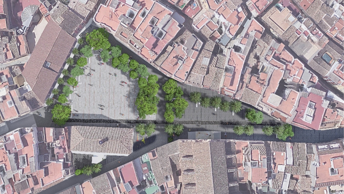 Recreación de la urbanización de la plaza Major de Llíria. - Foto: AYUNTAMIENTO DE LLÍRIA