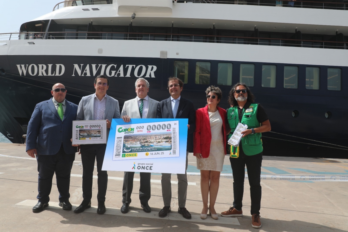 Cinco millones de cupones de la ONCE celebran el 150 aniversario del Puerto de Cartagena