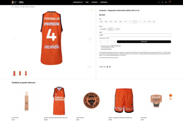 Valencia Basket lanza la segunda versión de su nueva tienda on-line
