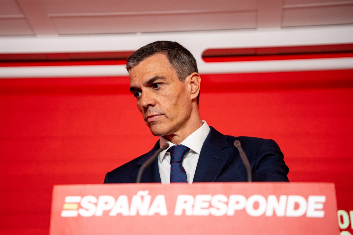 Sánchez, en su comparecencia de este jueves. - Foto: EP/Gabriel Luengas Sánchez, en su comparecencia de este jueves.