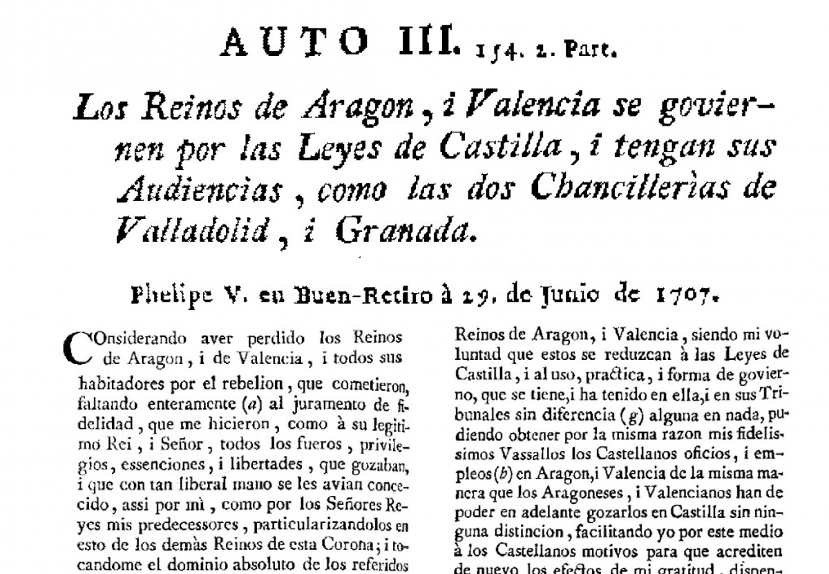 Decreto de 1707. - Foto: VP