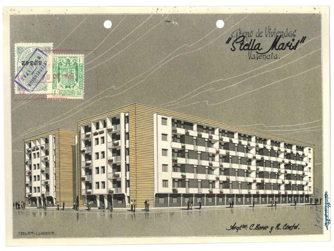 José Martínez Peris, Diseño de interior, 1954. Arxiu Valencià del Disseny.