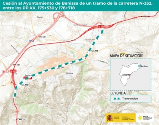 Transportes cede al Ayuntamiento de Benissa el tramo urbano de la carretera N-332