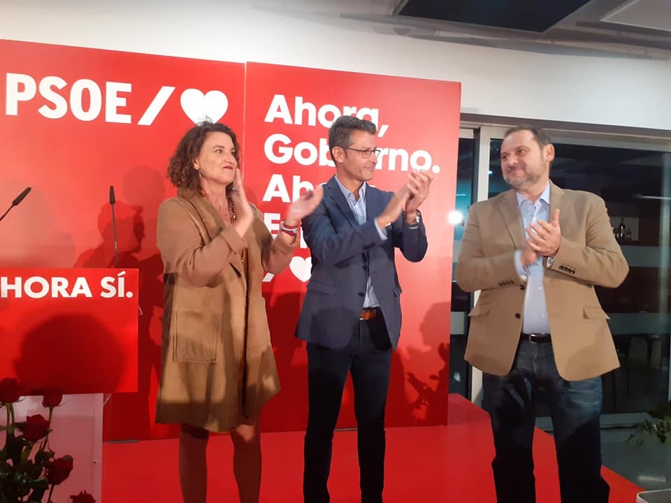 Caballero, Toni González y Ábalos. - Foto: PSPV Caballero, Toni González y Ábalos.