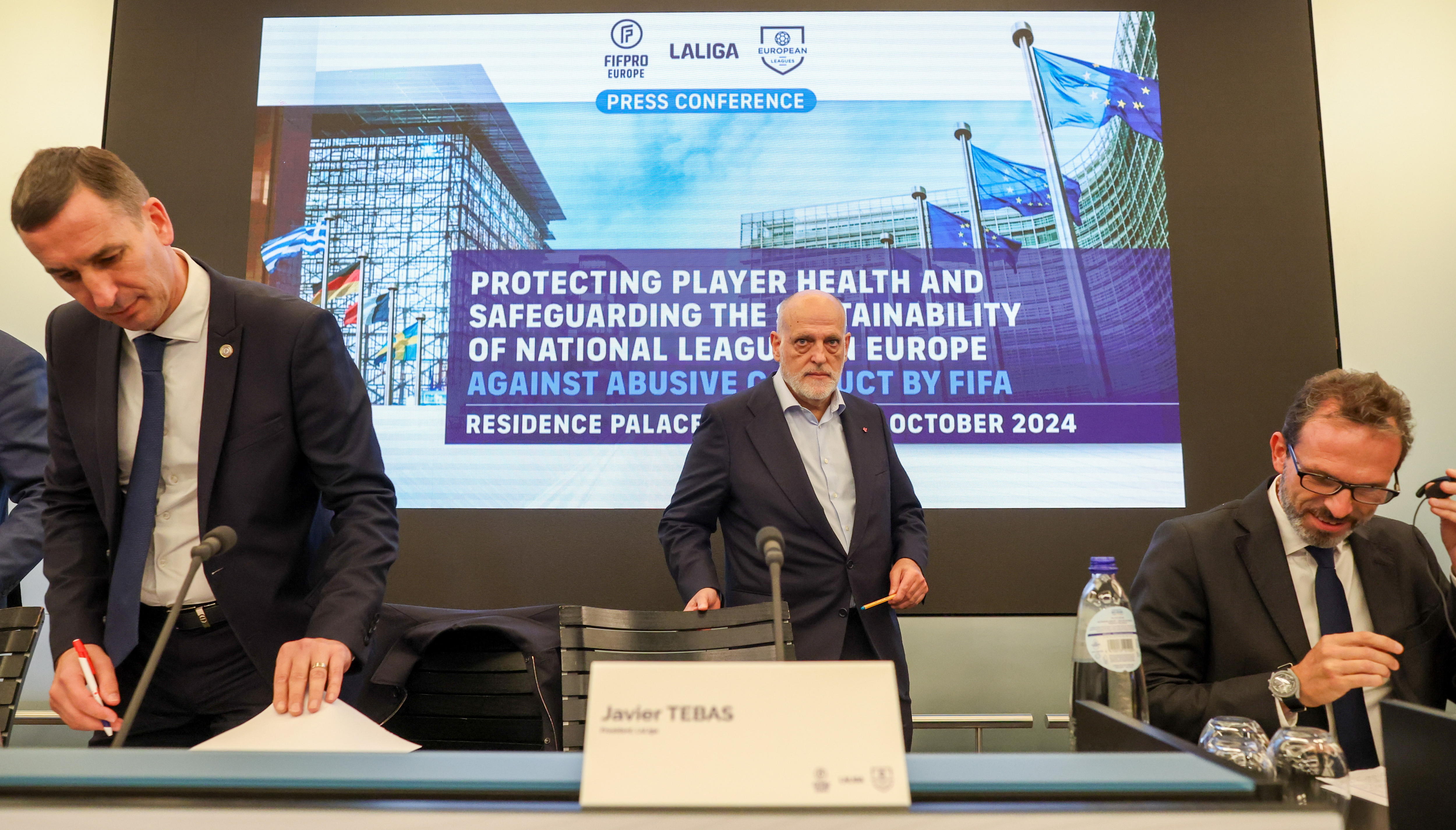 Tebas dice que una potencial huelga de jugadores contaría con su 