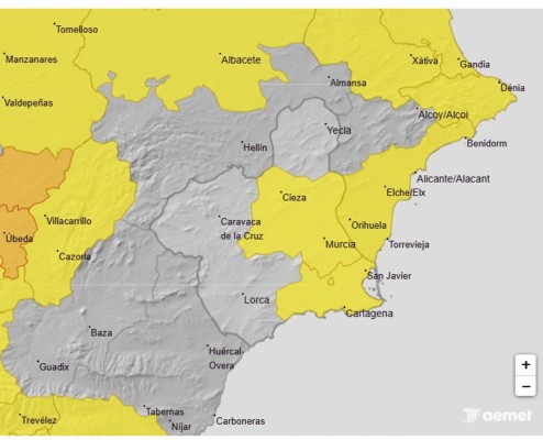 Aviso amarillo por calor en la Región: se llegará hasta 39 grados en la Vega del Segura
