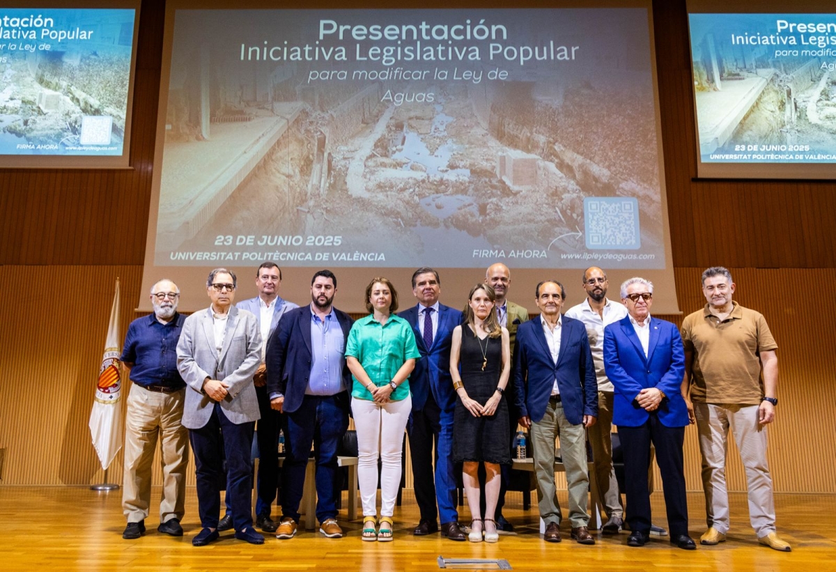 Presentación de la ILP para modificar la Ley de Aguas en la UPV este lunes. - Foto: UNIÓ MUNICIPALISTA Presentación de la ILP para modificar la Ley de Aguas en la UPV este lunes.
