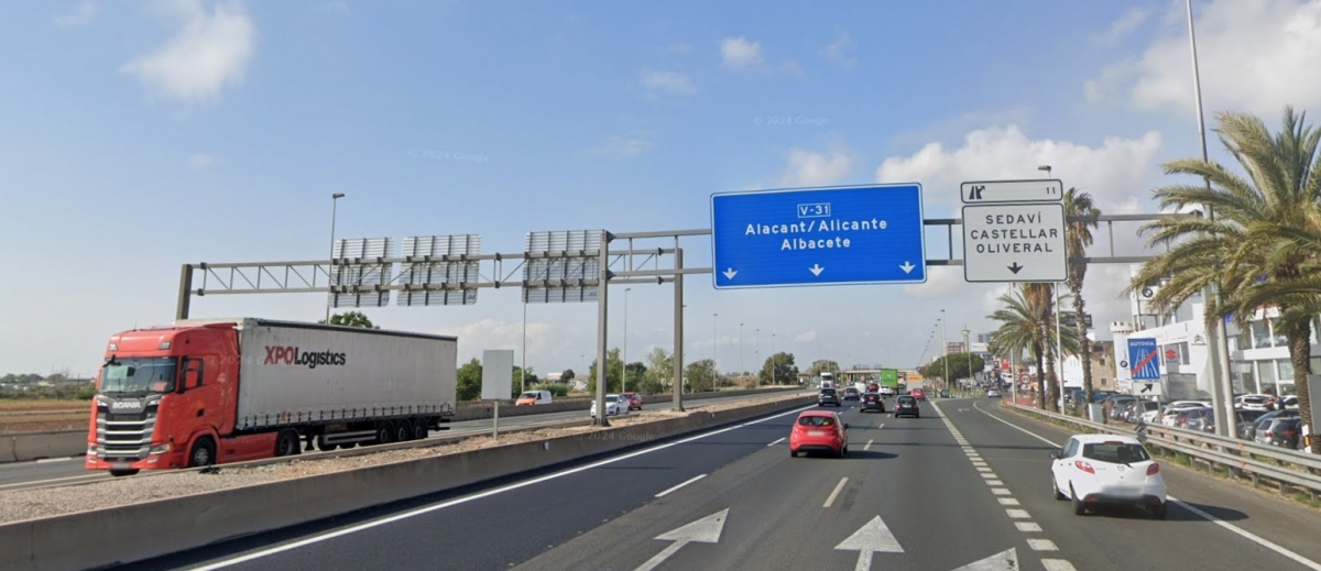 Transportes cortará la Pista de Silla en horario nocturno hasta el 25 de julio por las obras en la mediana