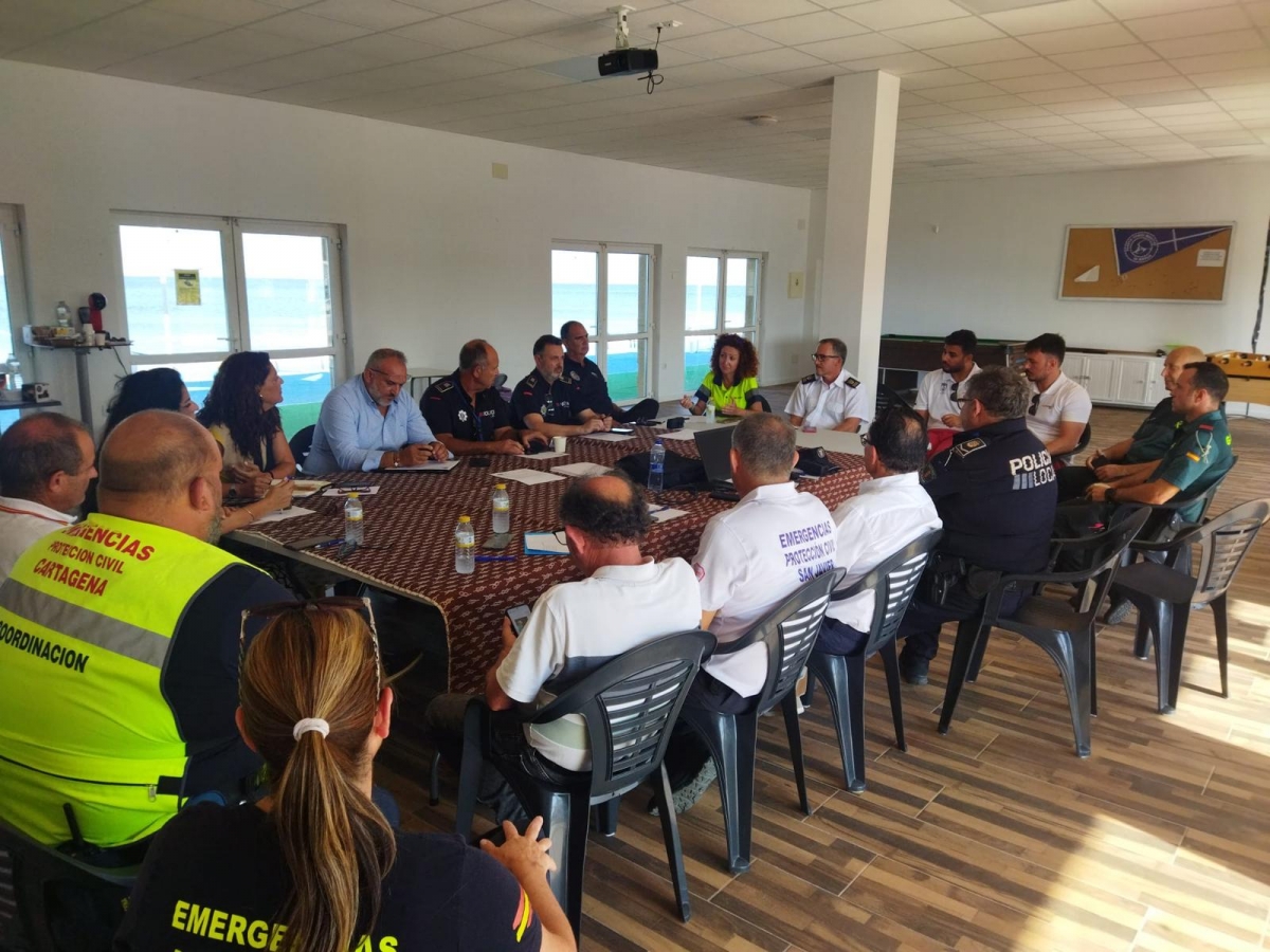 Reunión de personal de seguridad y emergencias de Cartagena y San Javier