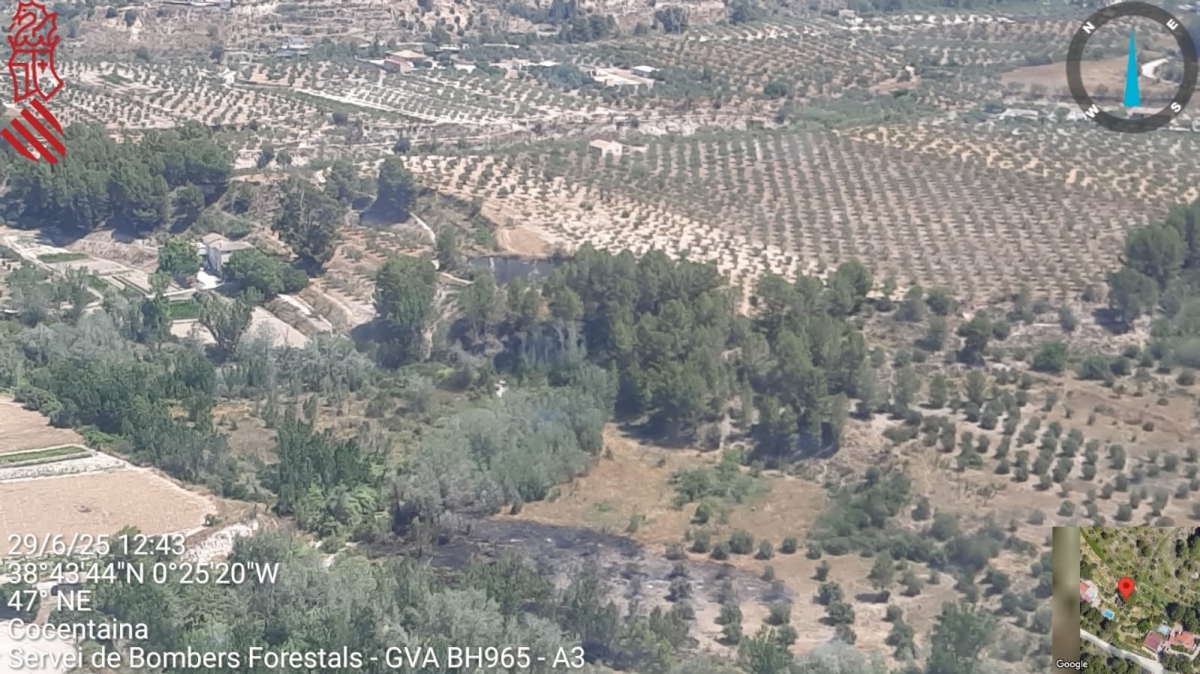 #IFCocentaina Controlado el incendio forestal de vegetación en Cocentaina