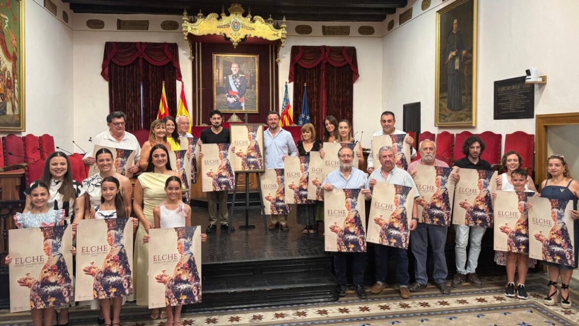 El cartel del ilustrador ilicitano Pablo Vidal anuncia les Festes d'Elx 2025