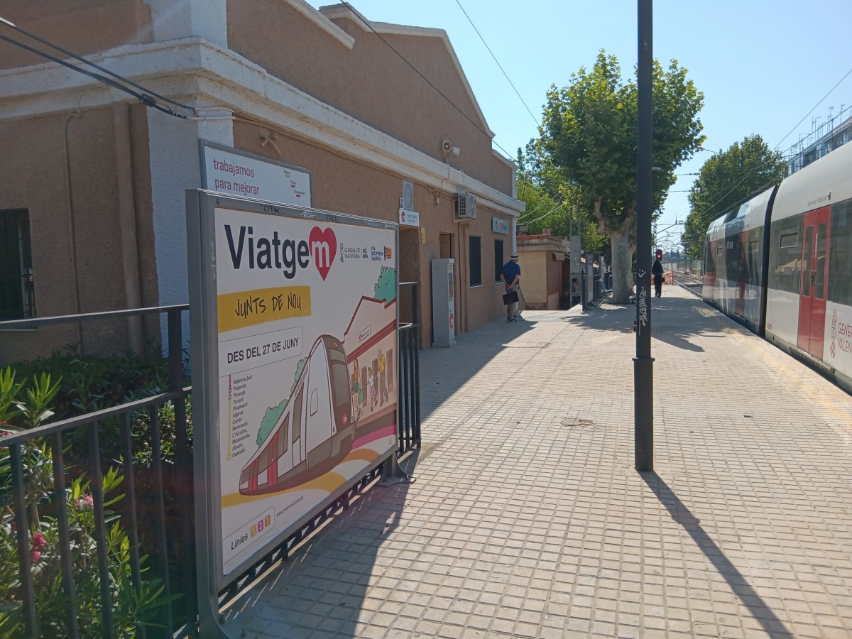 El tramo sur de las Líneas 1, 2 y 7 de Metrovalencia abre sus 20 estaciones y paradas