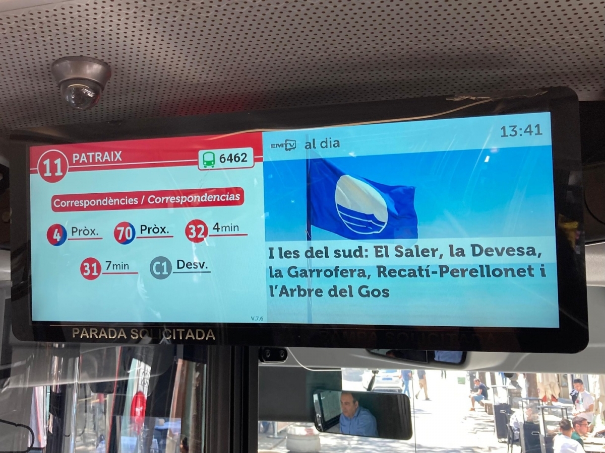 La EMT actualiza el canal EMTV con información en tiempo real sobre desvíos y líneas y gráficos de recorrido