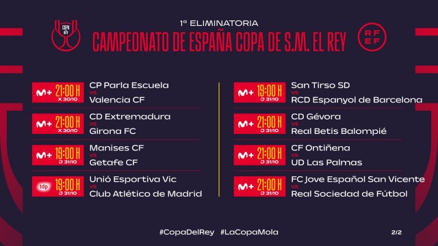 El Valencia ya conoce su horario para la Copa del Rey