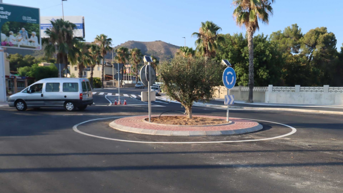 Benidorm concluye la nueva rotonda de Severo Ochoa y mejora su drenaje