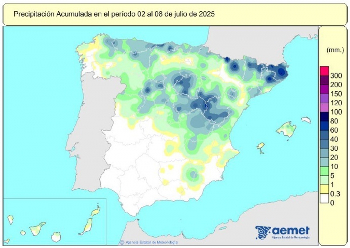 Las lluvias acumuladas en este año hidrológico ascienden a 632 l/m2, un 13% más de lo habitual. - 