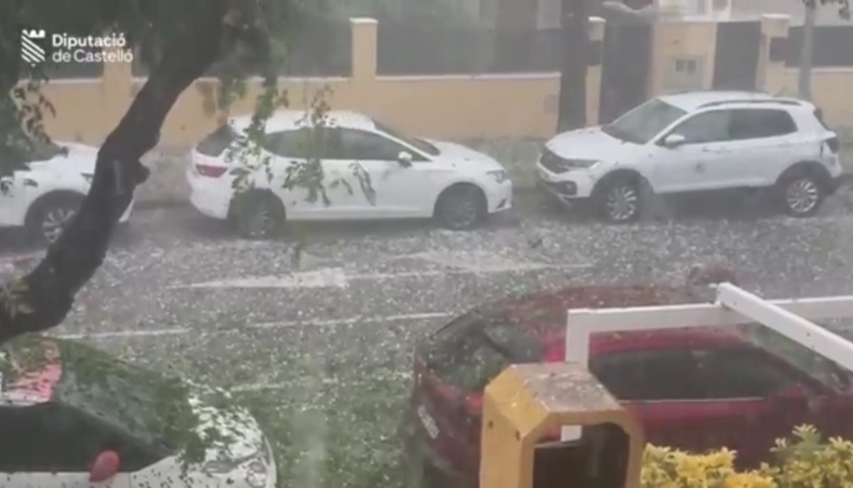 El temporal descarga granizo en la Plana Baixa y el Alto Mijares: rachas de 114 km/h en Torás