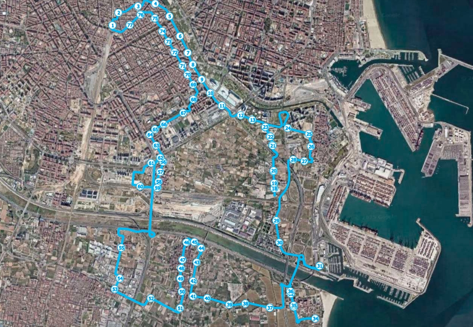 Plano de la nueva línea circular c23 - Foto: AYUNTAMIENTO DE VALÈNCIA Plano de la nueva línea circular c23
