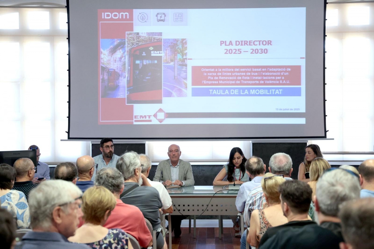 Presentación del plan ante la Mesa de Movilidad. - Foto: AYUNTAMIENTO DE VALÈNCIA Presentación del plan ante la Mesa de Movilidad.