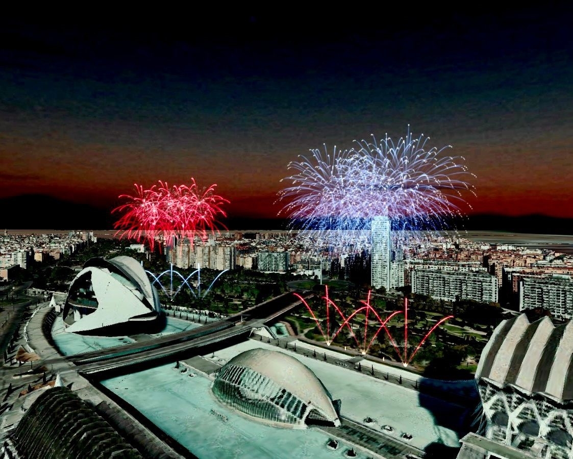 La Ciutat de les Arts i les Ciències se ilumina este sábado con un piromusical de Pirotecnia Vulcano