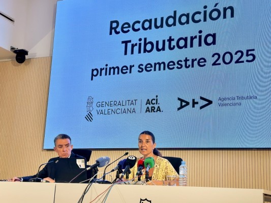 La Generalitat Valenciana incrementa un 13,64% sus ingresos tributarios en el primer semestre del año, con 1.105 millones de euros