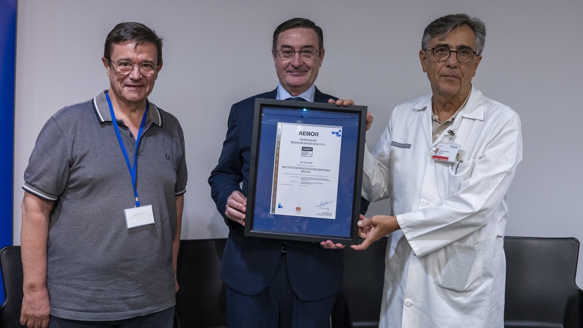Salud y Vida | Incliva recibe un certificado de gestión de I+D+i de AENOR, que la avala "referente en investigación biomédica"