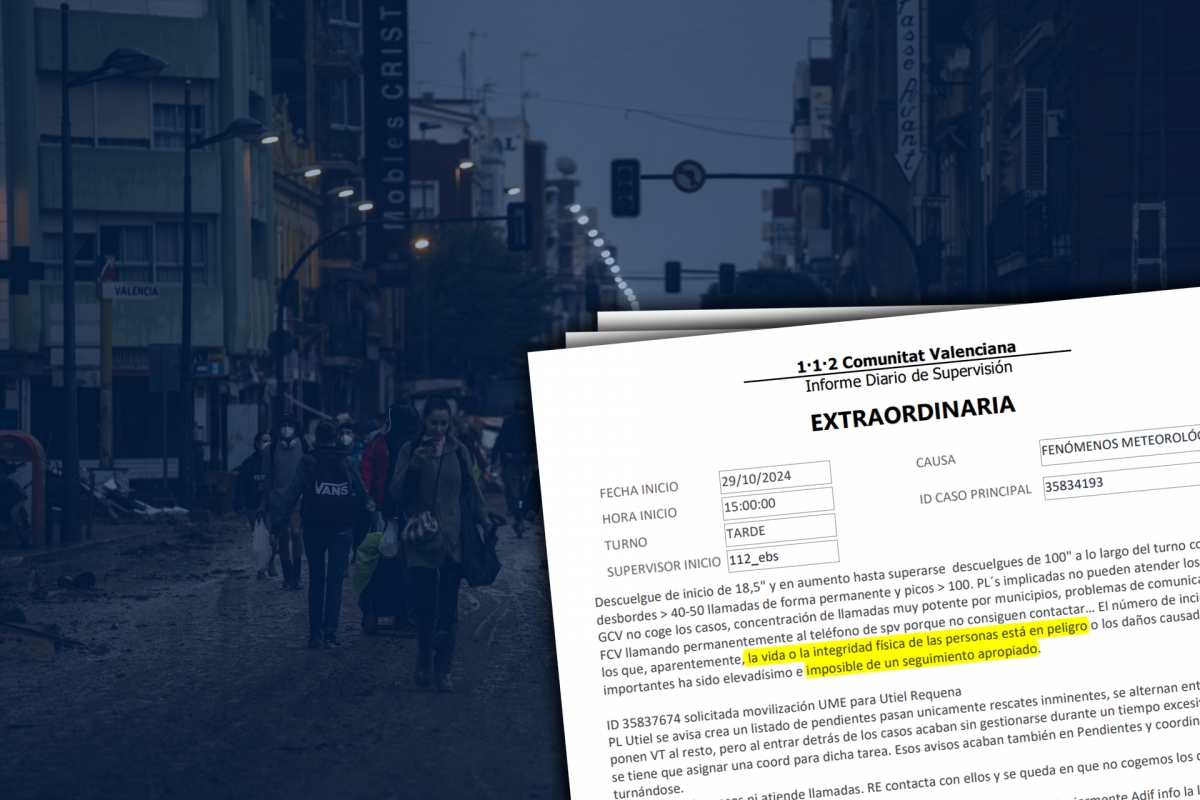 Comunitat Valenciana | Los informes internos del 112 constatan el caos el día de la Dana: "Imposible seguir los casos con vidas en riesgo"