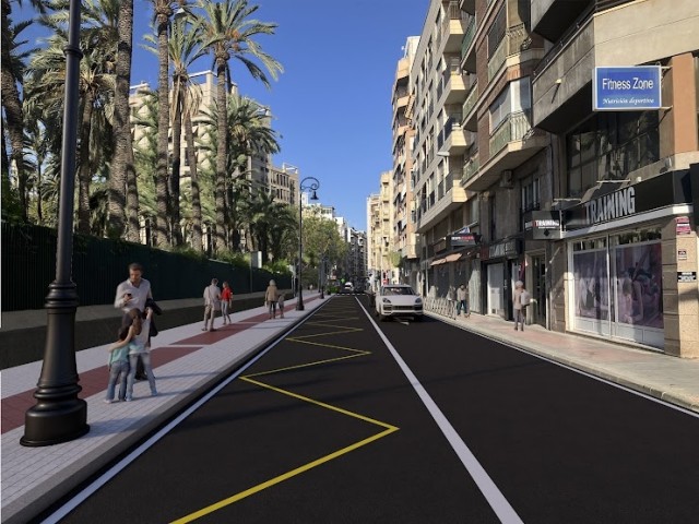 Margalló critica que la reurbanización de Joan Carles I en Elche impide recuperar el carril bici eliminado