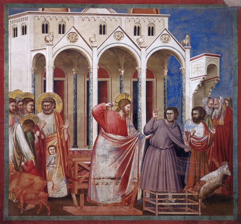 Jesús Expulsando a Los Mercaderes de Giotto - Jesús Expulsando a Los Mercaderes de Giotto