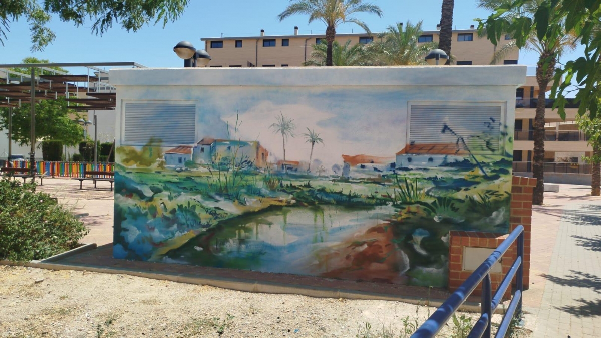 Un nuevo mural en El Esparragal rinde homenaje al pintor murciano Fulgencio Saura Mira 