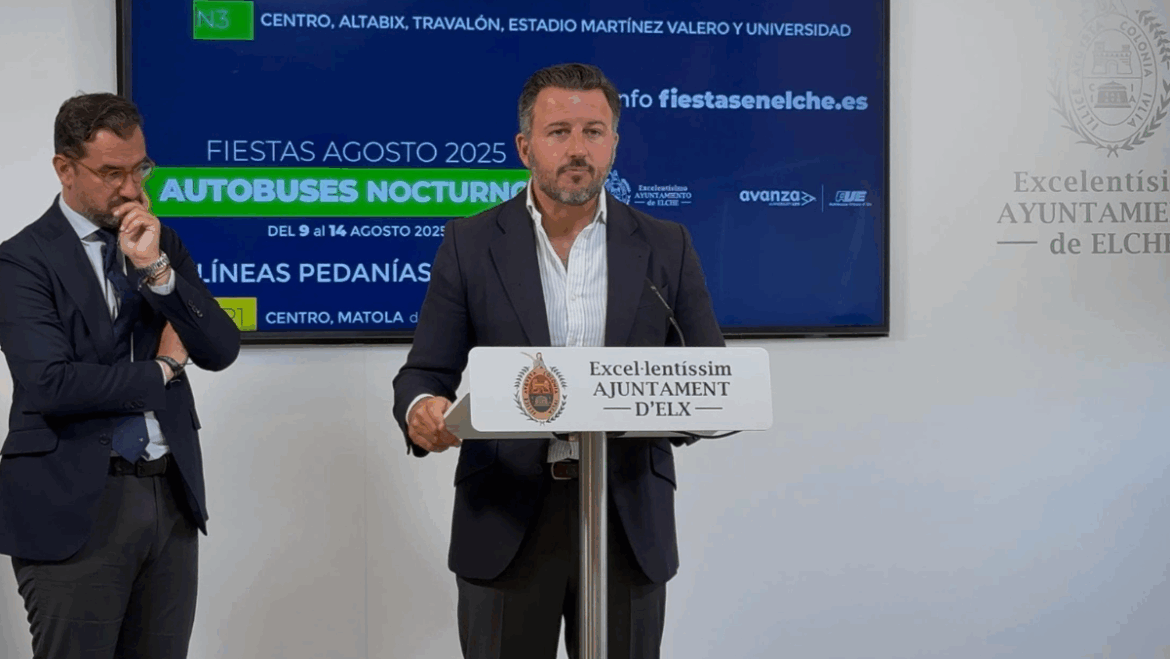 Elche habilita 8 líneas nocturnas en casco urbano y pedanías entre el 9 y el 14 de agosto - 