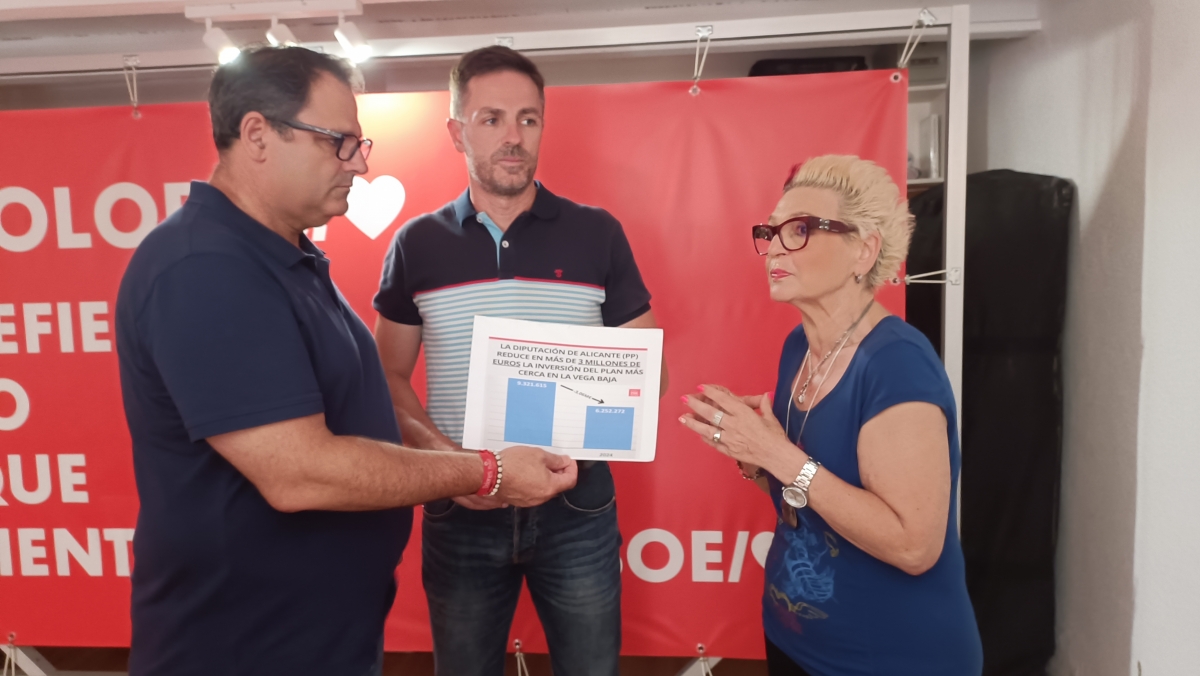 El PSOE Vega Baja denuncia que el recorte del PP al Plan +Cerca priva a la comarca de 8 millones