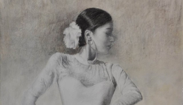 Perla Fuertes lleva a sus pinturas el 'latido' de las mujeres flamencas: expone en el Festival del Cante de las Minas