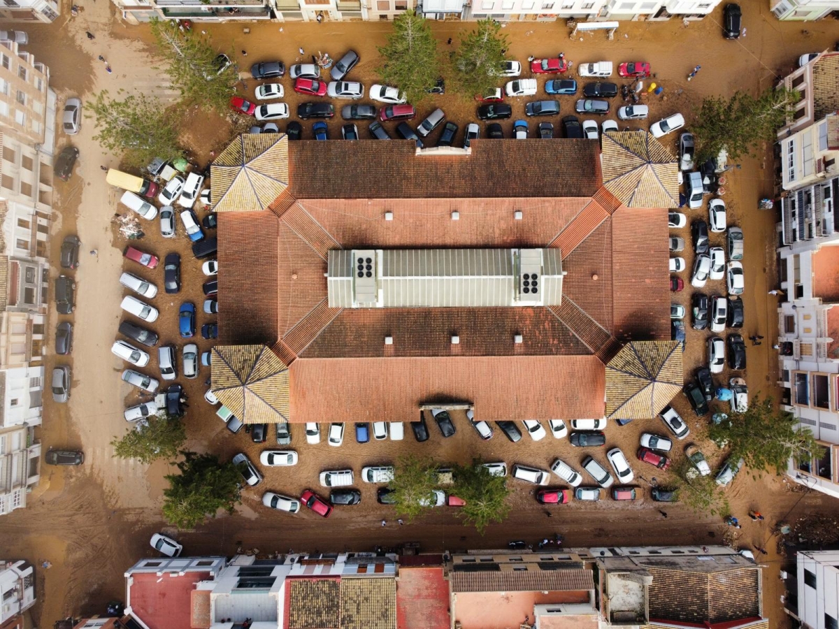 Imágen aérea del mercado municipal de Catarroja