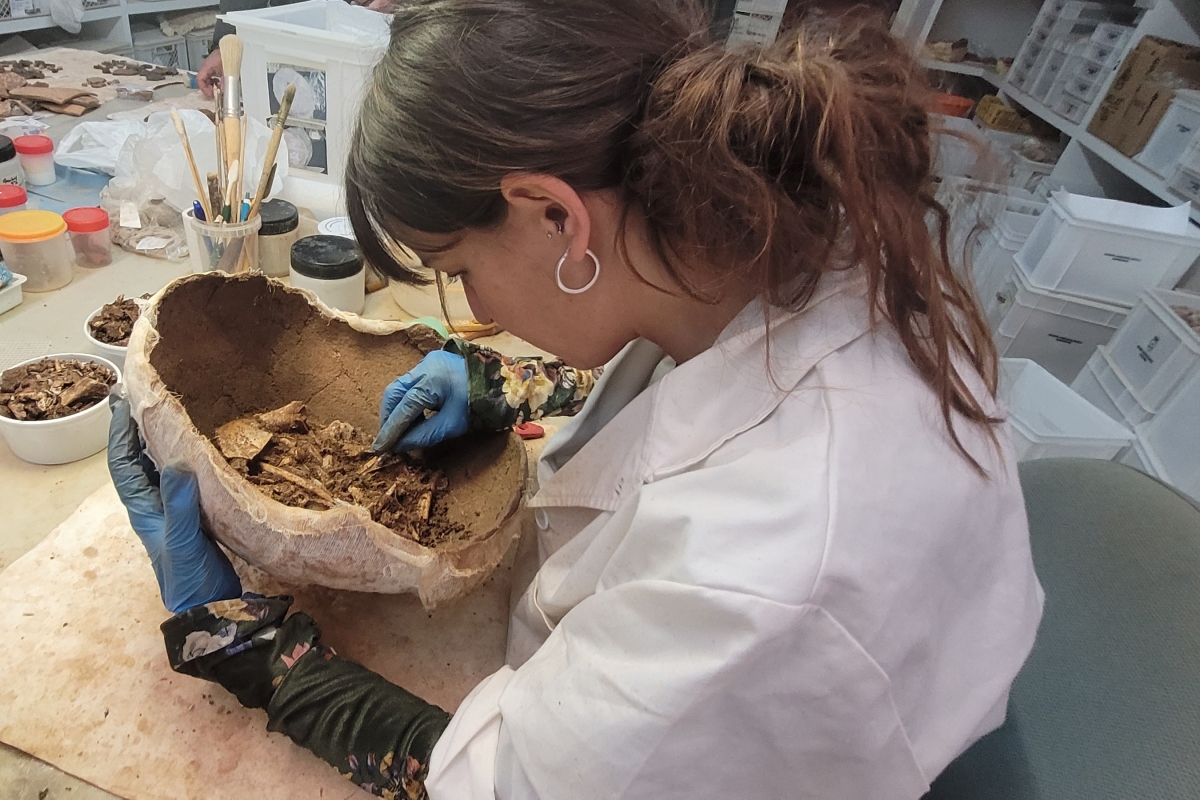 Una estudiante realiza una práctica - 