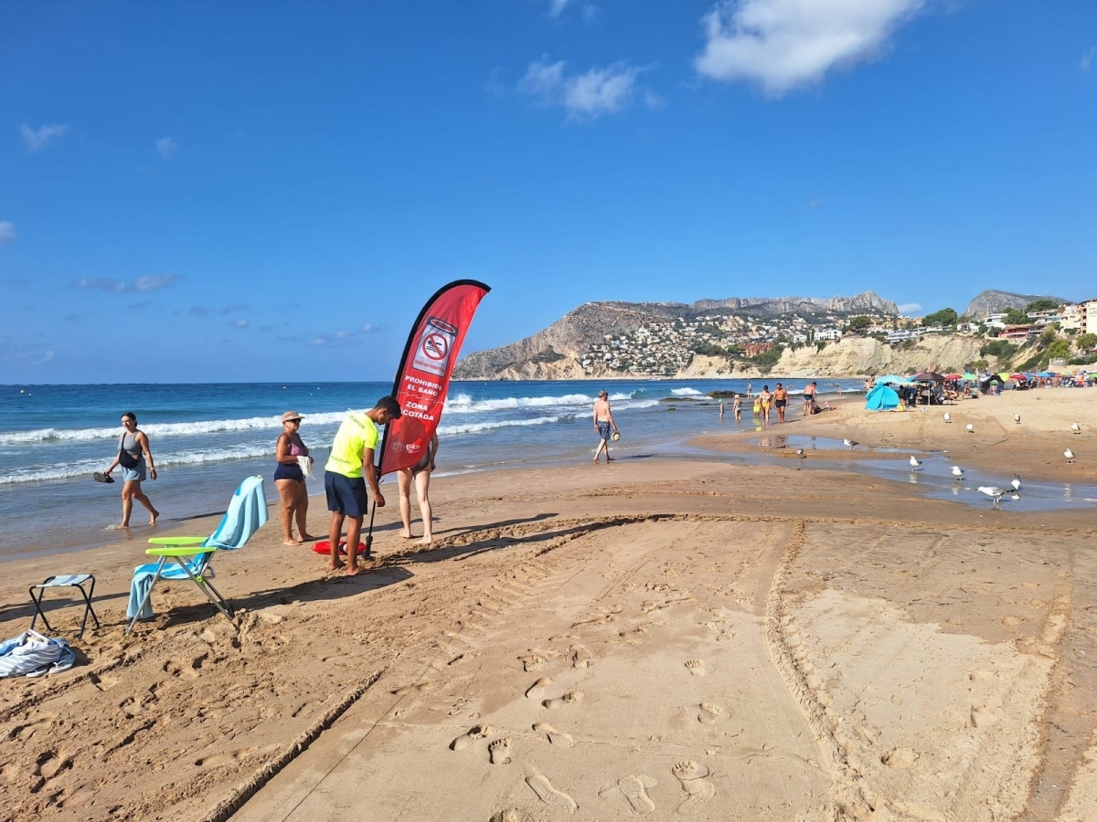 Calp reabre al baño el tramo de la playa del Arenal-Bol