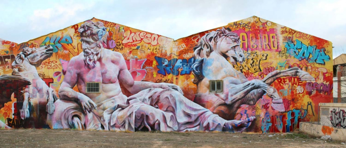 Mural de Pichiavo en Ciutat Fallera