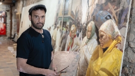 El artista Kike Meana se instala en la Costa Brava para pintar un cuadro solidario de la Dana 
