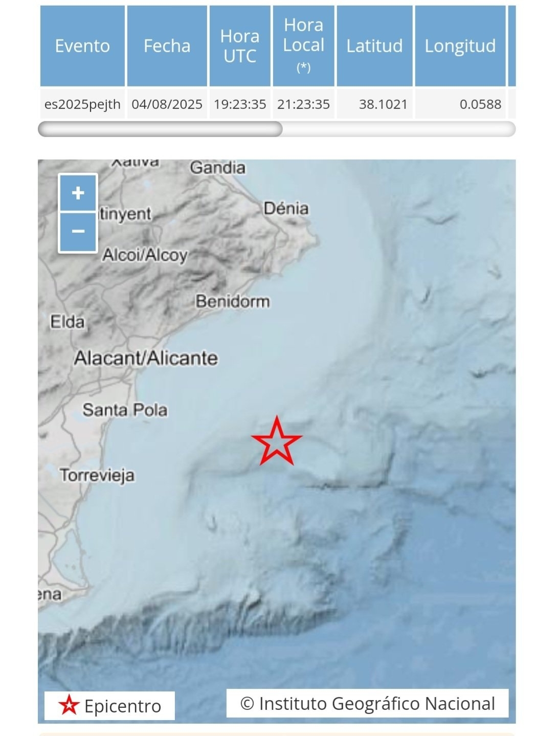 Tres terremotos en la costa de Torrevieja, Santa Pola y Guardamar del Segura