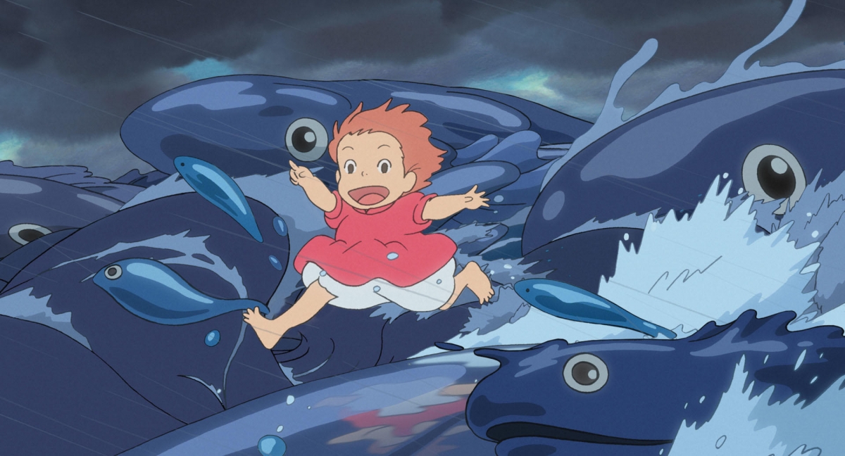 Ponyo cabalga el oleaje en una de las escenas más alucinantes del filme. - Ponyo cabalga el oleaje en una de las escenas más alucinantes del filme.